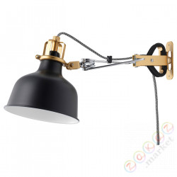 ⭐RANARP⭐Reflektor сklamrą, стена, черный⭐ИКЕА-70331394