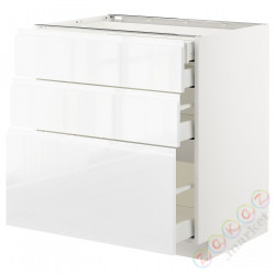 ⭐METOD / MAXIMERA⭐3 пт/2n/śr/в шу, белый/Блеск Voxtorp/белый, 80x60 cm⭐ИКЕА-79254287