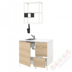 ⭐ENHET⭐Кухня, белый/подражание. дуб, 103x63.5x222 cm⭐ИКЕА-89336706