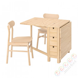 ⭐NORDEN / RONNINGE⭐Таблица и 2 стулья, береза/береза, 26/89/152 cm⭐ИКЕА-99442607
