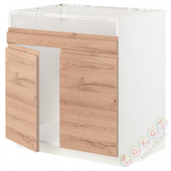 ⭐METOD⭐ХАВСЕН тумба под раковину 2com, белый/Voxtorpподражание. дуб, 80x60 cm⭐ИКЕА-69460810