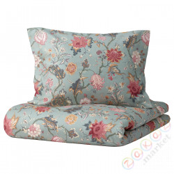 ⭐NASSELKLOCKA⭐Poszwa na kołdrę i posвызовka, светло-серый зеленый/разноцветный, 150x200/50x60 cm⭐ИКЕА-20518520