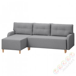 ⭐BASTUBO⭐Раскладывающийся диван3-человекowa, с шезлонгом светло-серый⭐ИКЕА-40485627