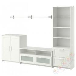 ⭐BRIMNES / BERGSHULT⭐Тумба под ТВ, белый, 258x41x190 cm⭐ИКЕА-99398671