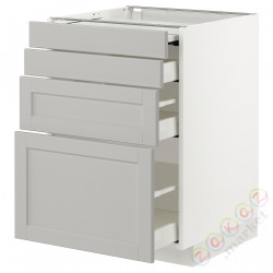 ⭐METOD / MAXIMERA⭐Кабинет ул. сwysuwanym blatem/3шу, белый/Lerhyttan светло-серый, 60x60 cm⭐ИКЕА-59433704