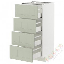 ⭐METOD / MAXIMERA⭐Sза st 4fr/4шу, белый/Stensund светло-зеленый, 40x37 cm⭐ИКЕА-29486416