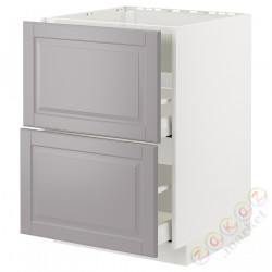 ⭐METOD / MAXIMERA⭐Постоянный шкаф/капюшон zint. с ящиками, белый/Bodbyn Серый, 60x60 cm⭐ИКЕА-79477754