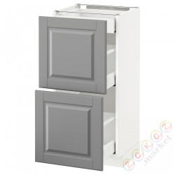 ⭐METOD / MAXIMERA⭐Sсstj 2fr/3шу, белый/Bodbyn Серый, 40x37 cm⭐ИКЕА-09051679