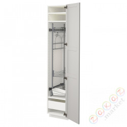 ⭐METOD / MAXIMERA⭐Высокий шкаф/домашний интерьер, белый/Lerhyttan светло-серый, 40x60x200 cm⭐ИКЕА-59386788