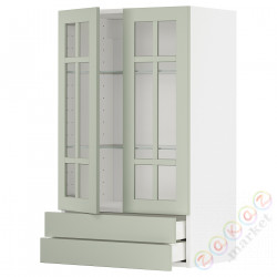 ⭐METOD / MAXIMERA⭐Sза c 2 стакан Drz/2 ящики, белый/Stensund светло-зеленый, 60x100 cm⭐ИКЕА-59487184
