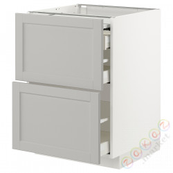 ⭐METOD / MAXIMERA⭐Кабинет ул. сwysuwanym blatem/3шу, белый/Lerhyttan светло-серый, 60x60 cm⭐ИКЕА-89433694