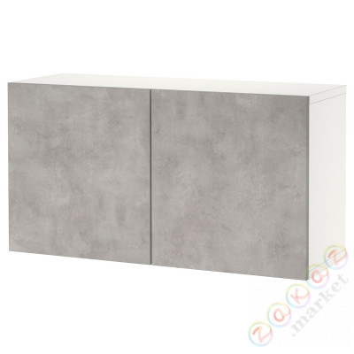 ⭐BESTA⭐Комбинация навесных шкафов, белый Kallviken/имитация светло-серого бетона, 120x42x64 cm⭐ИКЕА-59440827