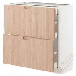 ⭐METOD / MAXIMERA⭐Sсstj 2fr/3шу, белый/Fröjered яркий бамбук, 80x37 cm⭐ИКЕА-29330302