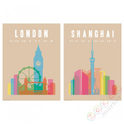 ⭐BILD⭐Плакат, kolorowe miasta, 30x40 cm⭐ИКЕА-10545722