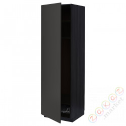 ⭐METOD⭐Высокий шкаф, полки/докторuciany, черный/Nickebo матантрацит, 60x60x200 cm⭐ИКЕА-39499116