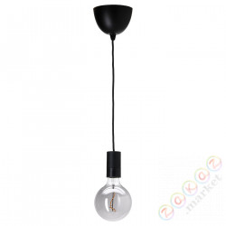 ⭐SUNNEBY / MOLNART⭐Подвесной светильник, черный/серый прозрачный стеклянный шар, 125 mm⭐ИКЕА-19478313