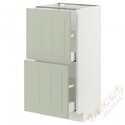 ⭐METOD / MAXIMERA⭐Напольный шкаф с 2 ящики, белый/Stensund светло-зеленый, 40x37 cm⭐ИКЕА-09487493