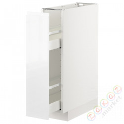 ⭐METOD⭐Кабинет ул./wysuwане wyposażenт.е.доб, белый/Блеск Voxtorp/белый, 20x60 cm⭐ИКЕА-39254147