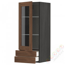 ⭐METOD / MAXIMERA⭐Sза c стакан Drz/2 шу, черныйEnköping/коричневый орех, 40x100 cm⭐ИКЕА-59476519