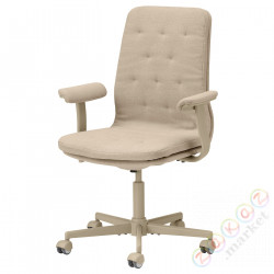 ⭐MULLFJALLET⭐Стул konferencyjne с колесами, Naggen бежевый⭐ИКЕА-19399797