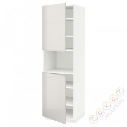 ⭐METOD⭐Ш x В ст микрофон 2Drz/половина, белый/Ringhult светло-серый, 60x60x200 cm⭐ИКЕА-59454206