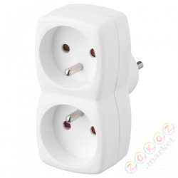 ⭐KOPPLA⭐Adapter, 2 Розетки, белый⭐ИКЕА-60412022