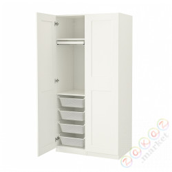 ⭐PAX / GRIMO⭐Комбинация шкафов, белый/белый, 100x60x201 cm⭐ИКЕА-29324711