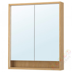 ⭐FAXALVEN⭐Зеркальный шкаф свстроенный oświetl, подражание. дуб, 80x15x95 cm⭐ИКЕА-89516712