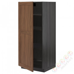 ⭐METOD⭐Высокий шкаф/полки, черныйEnköping/коричневый орех, 60x60x140 cm⭐ИКЕА-79476392