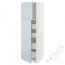 ⭐METOD / MAXIMERA⭐Шкаф, высота 2дверь/4лопата, белый/Kallarp jasnoсерый-синий, 60x60x200 cm⭐ИКЕА-99478837