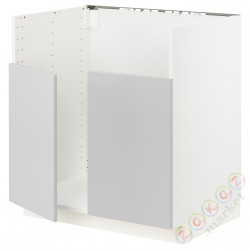 ⭐METOD⭐BREDSJÖN тумба под раковину двойная, белый/Veddinge Серый, 80x60 cm⭐ИКЕА-39465932