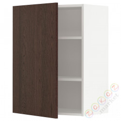 ⭐METOD⭐Навесной шкаф с полками, белый/Sinarp коричневый, 60x80 cm⭐ИКЕА-99461016