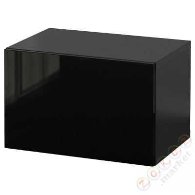 ⭐BESTA⭐Комбинация навесных шкафов, Черно-коричневый/Selsviken gloss/черный, 60x42x38 cm⭐ИКЕА-49429694