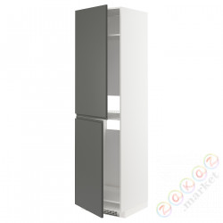 ⭐METOD⭐Шкаф, высокий лед/проживающий, белый/Voxtorpтемно-серый, 60x60x220 cm⭐ИКЕА-19310502