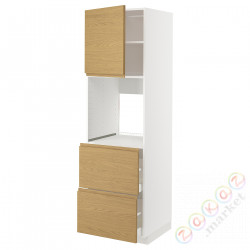 ⭐METOD / MAXIMERA⭐Утром доктора/2fr/2в шу, белый/Voxtorpподражание. дуб, 60x60x200 cm⭐ИКЕА-49538872