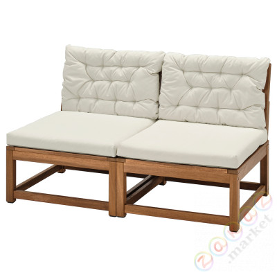 ⭐NAMMARO⭐2-пассажирский модульный диван, снаружи, светло-коричневое пятно/Kuddarna бежевый⭐ИКЕА-19491178