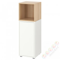 ⭐EKET⭐Комбинация шкафов с ножками, белый/под беленый дуб, 35x35x107 cm⭐ИКЕА-39290126