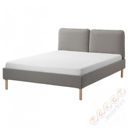 ⭐SAGESUND⭐Каркас кровати с обивкой, Diseröd коричневый, 140x200 cm⭐ИКЕА-10490376