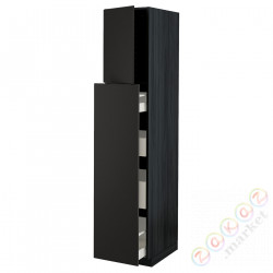 ⭐METOD / MAXIMERA⭐Sза wys сwys 1Drz/4шу, черный/Кунгсбака антрацит, 40x60x200 cm⭐ИКЕА-99465057