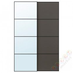 ⭐AULI / MEHAMN⭐Drzв и скольжение, черныйзеркало/2str темно-серый, 150x236 cm⭐ИКЕА-69560579