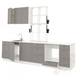 ⭐ENHET⭐Кухня, белый/серая рамка, 323x63.5x241 cm⭐ИКЕА-59337849