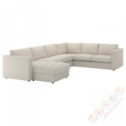 ⭐VIMLE⭐5-местный угловой диван, с шезлонгом/Gunnared бежевый⭐ИКЕА-99399581