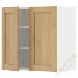 ⭐METOD⭐Навесной шкаф с полками/2 дверь, белый/Forsbacka дуб, 60x60 cm⭐ИКЕА-99509363