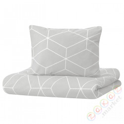 ⭐MYRTAG⭐Poszwa na kołdrę i posвызовka, серо-белый, 150x200/50x60 cm⭐ИКЕА-90541188