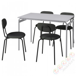 ⭐GRASALA / OSTANO⭐Таблица и 4 стулья, Серый/Remmarn темно-серый, 110 cm⭐ИКЕА-59497282