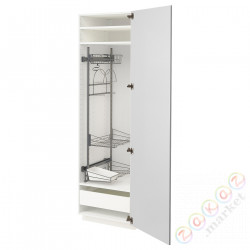 ⭐METOD / MAXIMERA⭐Высокий шкаф/домашний интерьер, белый/Veddinge Серый, 60x60x200 cm⭐ИКЕА-09374486