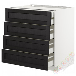 ⭐METOD / MAXIMERA⭐Бывший 4 пт/2n/3śr шу, белый/Lerhyttan черный морилка, 80x60 cm⭐ИКЕА-99257534