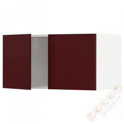 ⭐METOD⭐настенный шкаф/2 дверь, белый Kallarp/темно-красно-коричневый блеск, 80x40 cm⭐ИКЕА-79467241