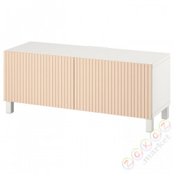 ⭐BESTA⭐Тумба под ТВ с дверь, белый Björköviken/Stubbarp/березовый шпон, 120x42x48 cm⭐ИКЕА-39419445