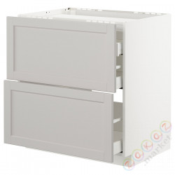 ⭐METOD / MAXIMERA⭐Старший полковник/2fr/3шу, белый/Lerhyttan светло-серый, 80x60 cm⭐ИКЕА-09274401